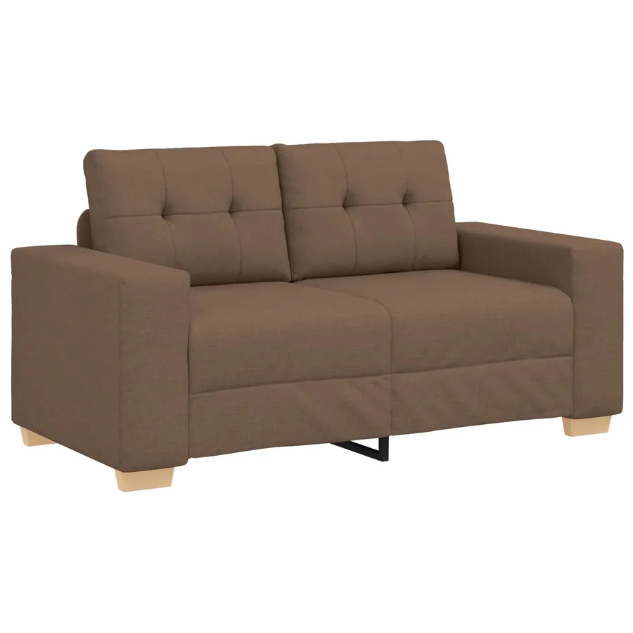 Ensemble canapé 2 pièces avec coussins marron tissu - 4
