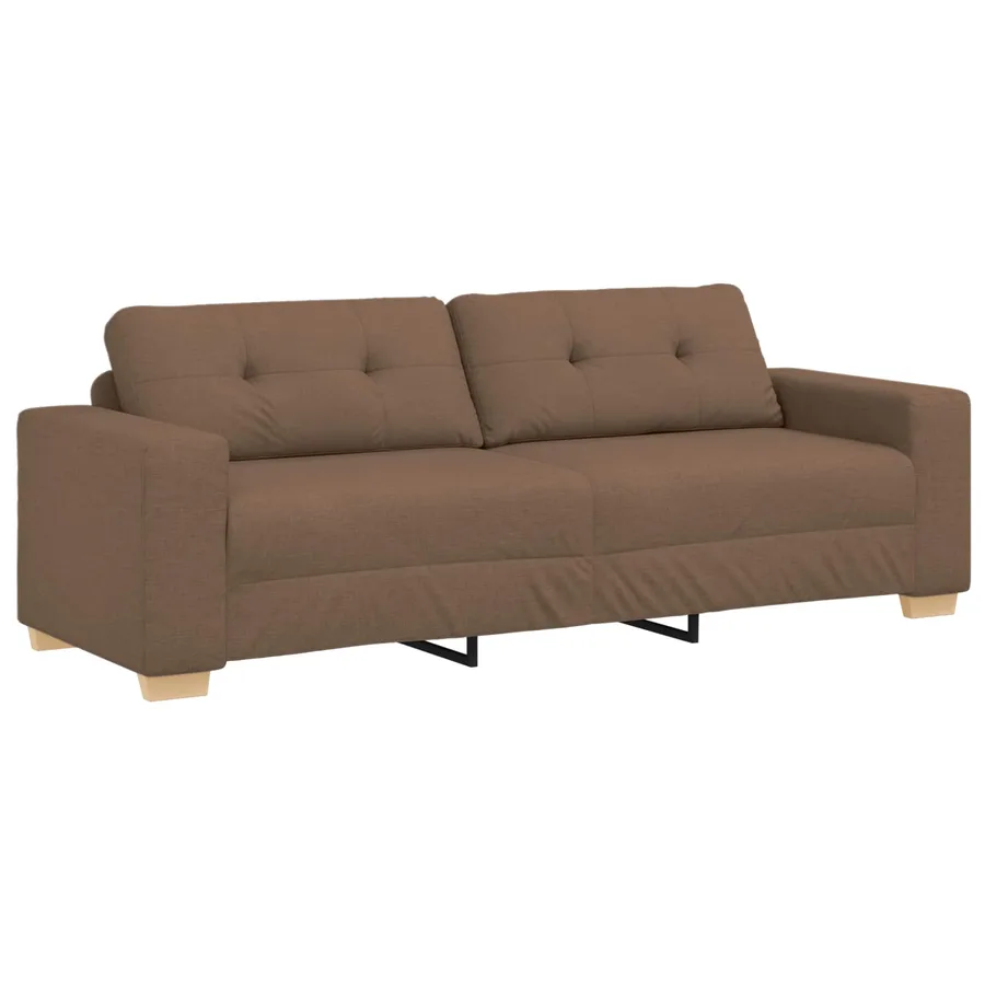 Ensemble canapé 2 pièces avec coussins marron tissu - 5