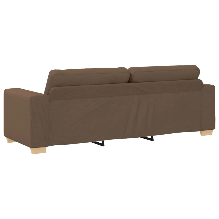 Ensemble canapé 2 pièces avec coussins marron tissu - 7
