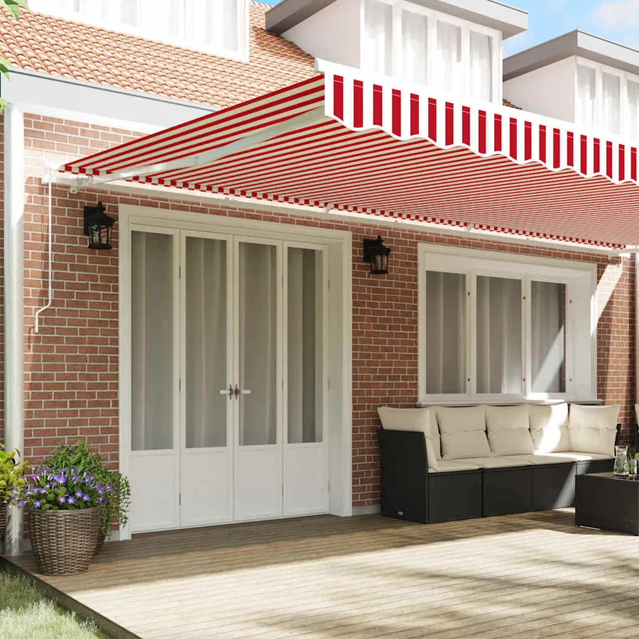 Auvent rétractable Rouge et Blanc 600 × 350 cm - 3
