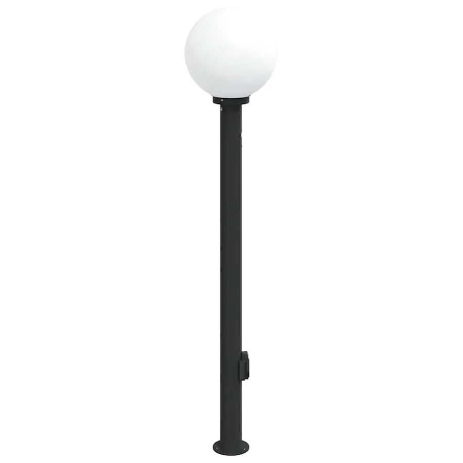Borne lumineuse avec capteur et prise 120 cm noire IP44 - 4