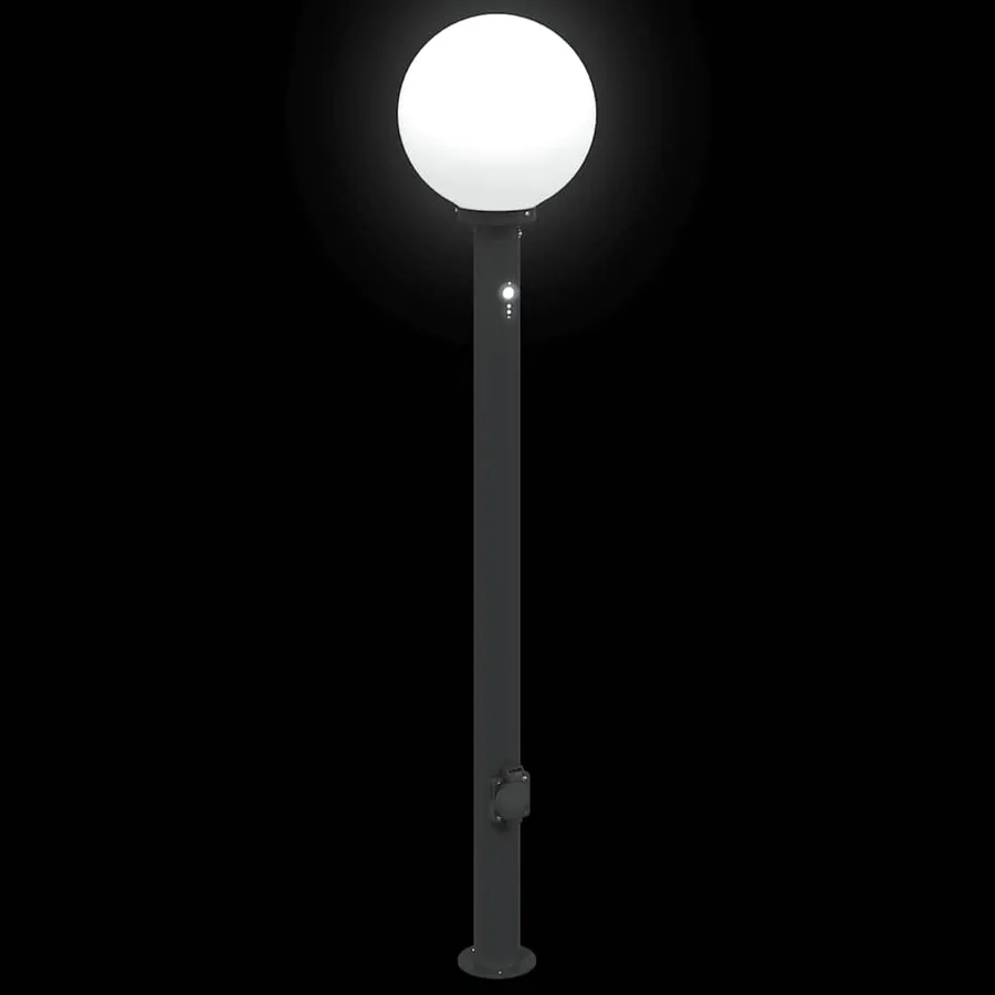 Borne lumineuse avec capteur et prise 120 cm noire IP44 - 6