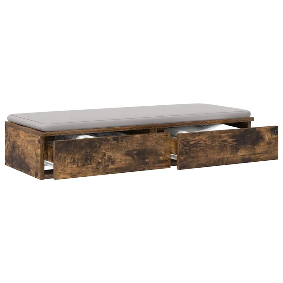Tiroirs de lit Chêne fumé 90 x 36,5 x 16,5 cm Bois d'ingénierie - 3
