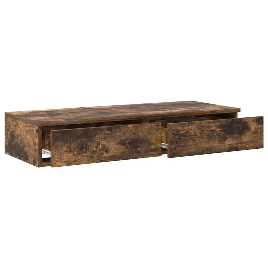 Tiroirs de lit Chêne fumé 90 x 36,5 x 16,5 cm Bois d'ingénierie - 5