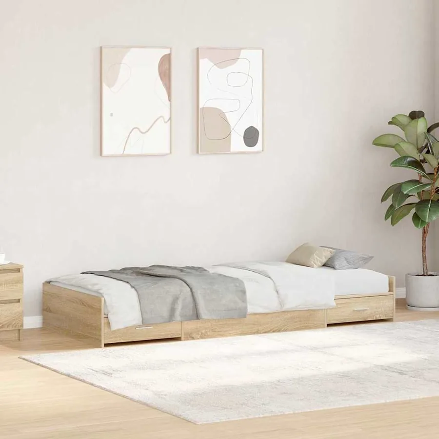 Cadre de lit Chêne Sonoma 75 x 190 cm Bois d'ingénierie