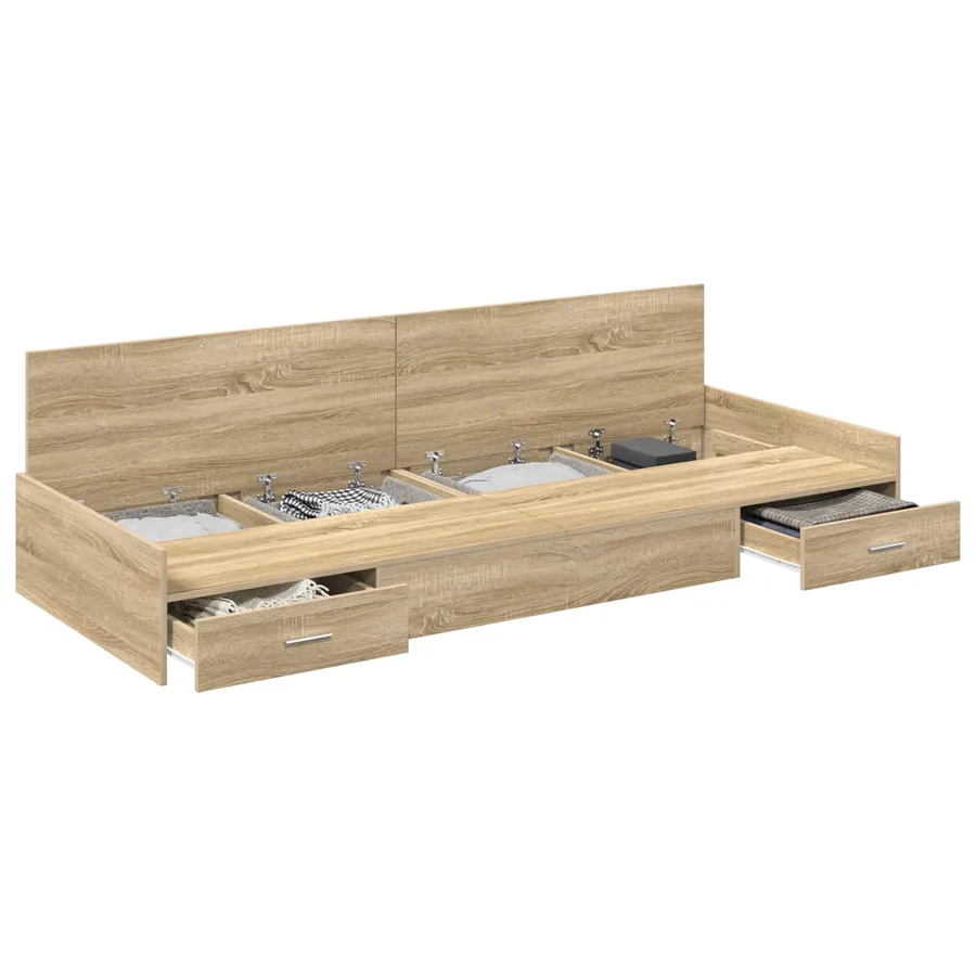 Cadre de lit Chêne Sonoma 75 x 190 cm Bois d'ingénierie - 2