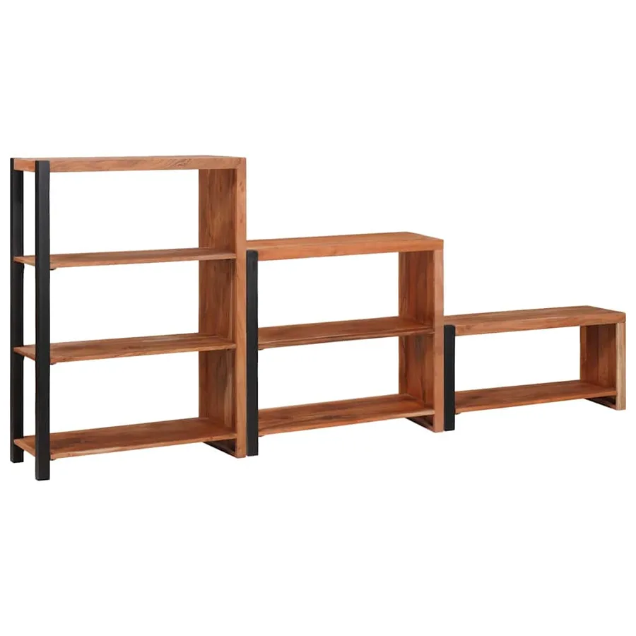 Étagère 3 pcs Marron 80 x 30 x 110 cm Bois d'Acacia Massif - 6