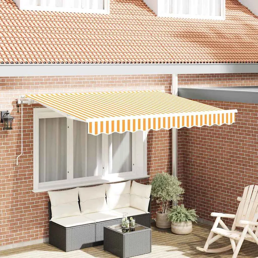 Auvent Rétractable Jaune 250 x 200 cm tissu