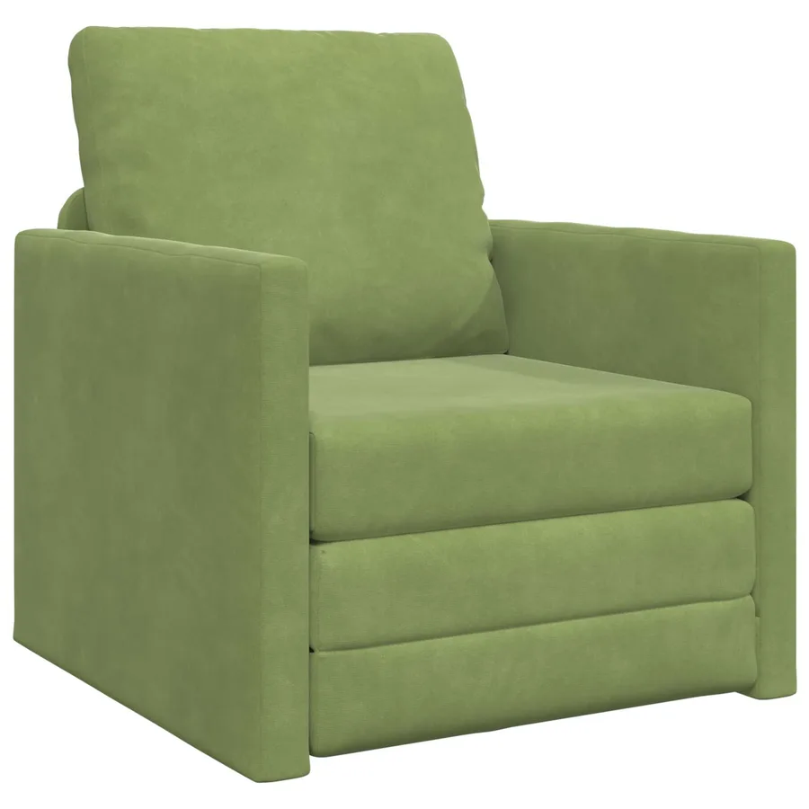Canapé-Lit Vert clair 74 x 77 x 81 cm Velours - 2