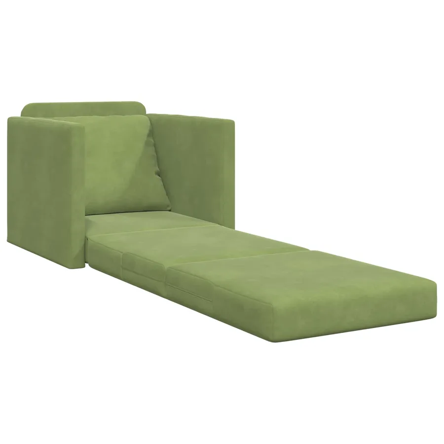 Canapé-Lit Vert clair 74 x 77 x 81 cm Velours - 4