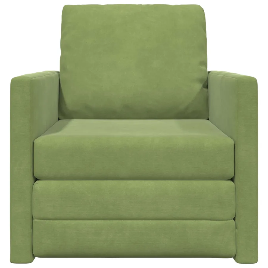 Canapé-Lit Vert clair 74 x 77 x 81 cm Velours - 5