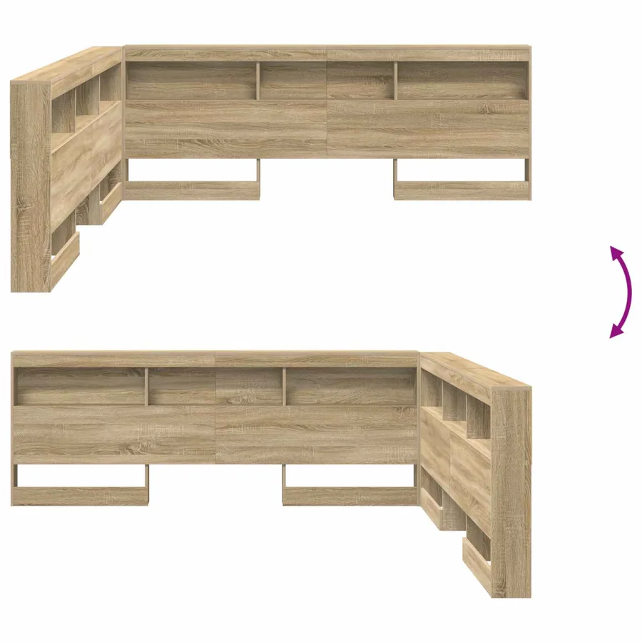 Tête de lit de rangement Chêne Sonoma 180 cm Bois d'ingénierie - 10