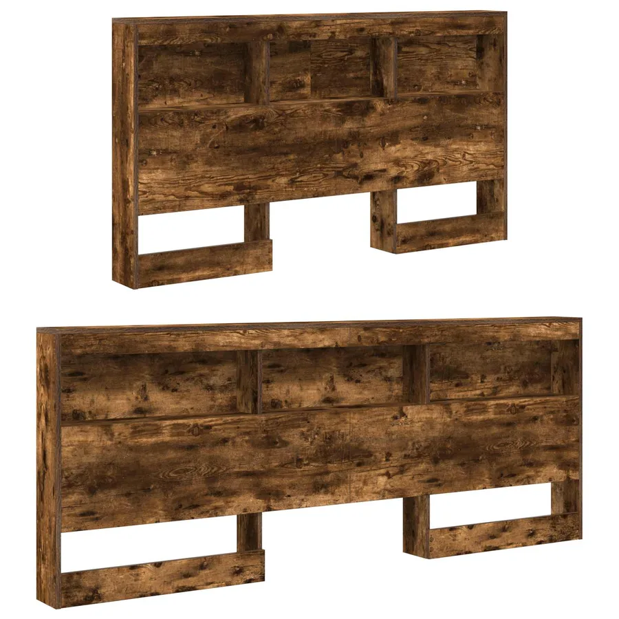 Tête de lit de rangement Chêne fumé 160 cm Bois d'ingénierie - 5