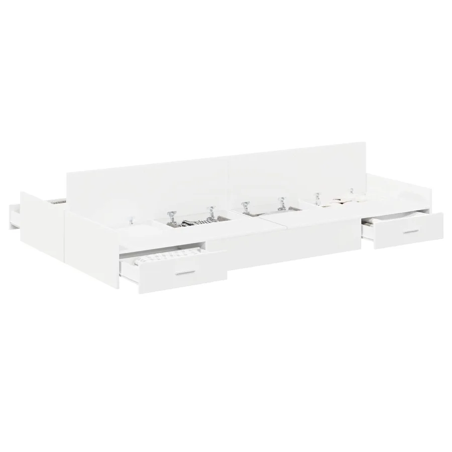 Cadre de lit avec rangement avec tête de lit Blanc 120 x 190 cm - 2