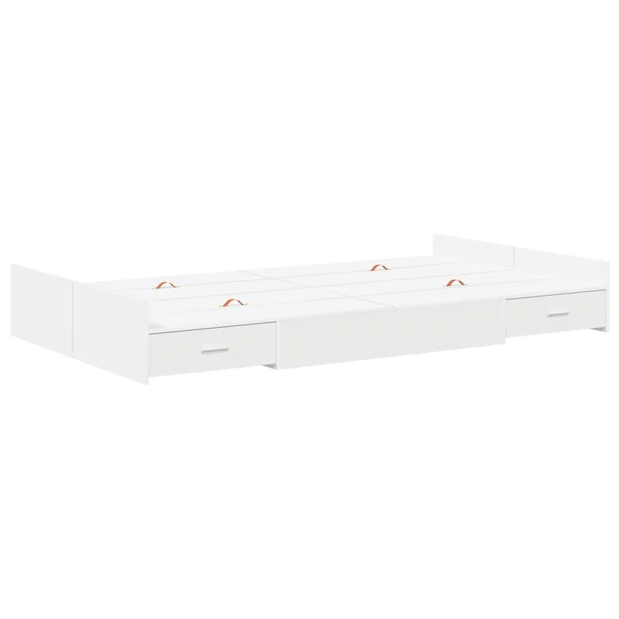 Cadre de lit avec rangement avec tête de lit Blanc 120 x 190 cm - 4