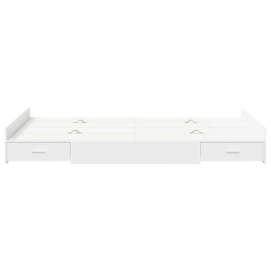 Cadre de lit avec rangement avec tête de lit Blanc 120 x 190 cm - 5