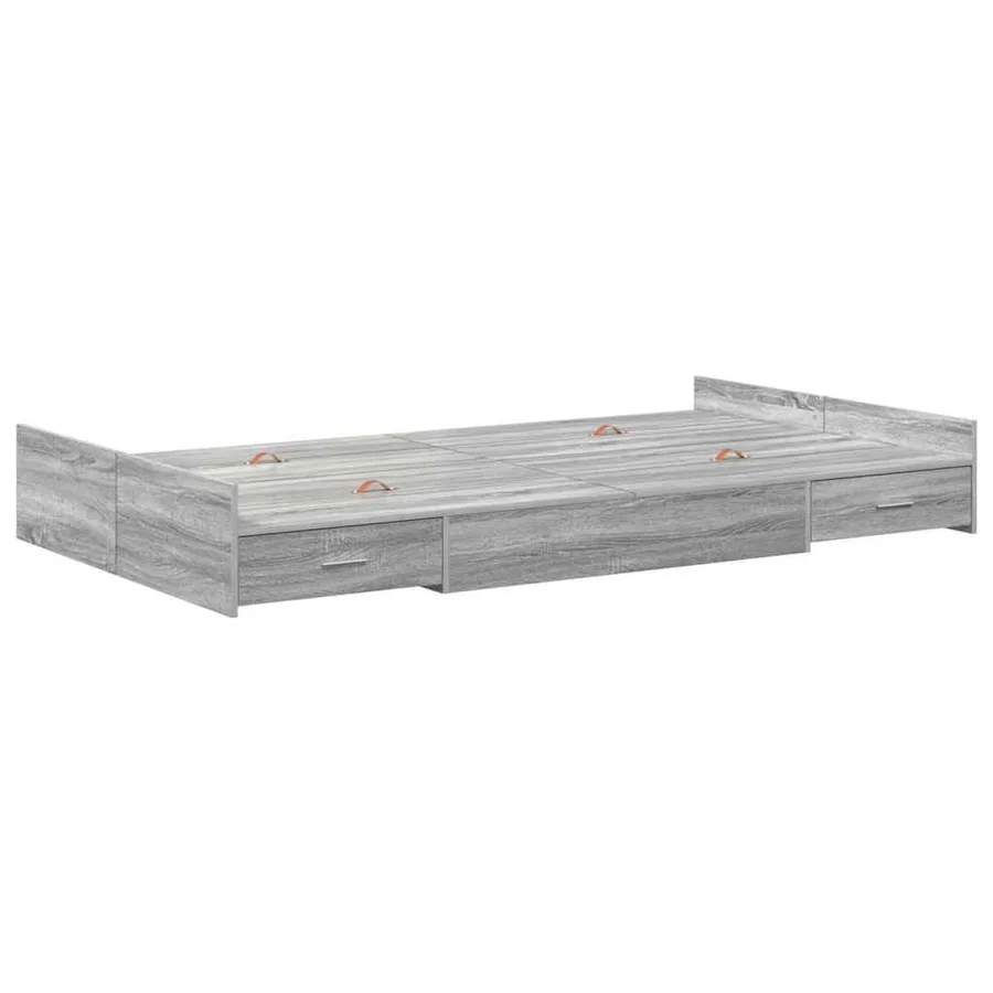 Cadre de lit avec rangement Gris Sonoma 120 x 200 cm - 7