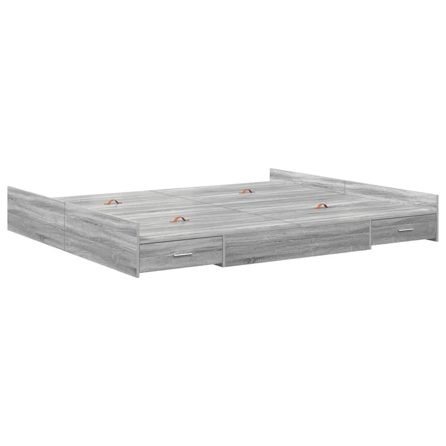 Cadre de lit avec rangement Gris Sonoma 180 x 200 cm - 7