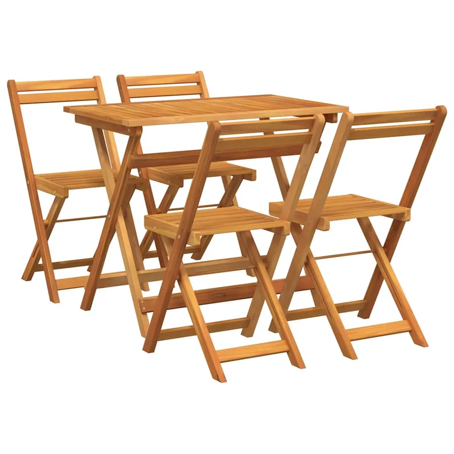Ensemble bistrot 5 pcs Huile Naturelle Bois d'Acacia Massif - 2