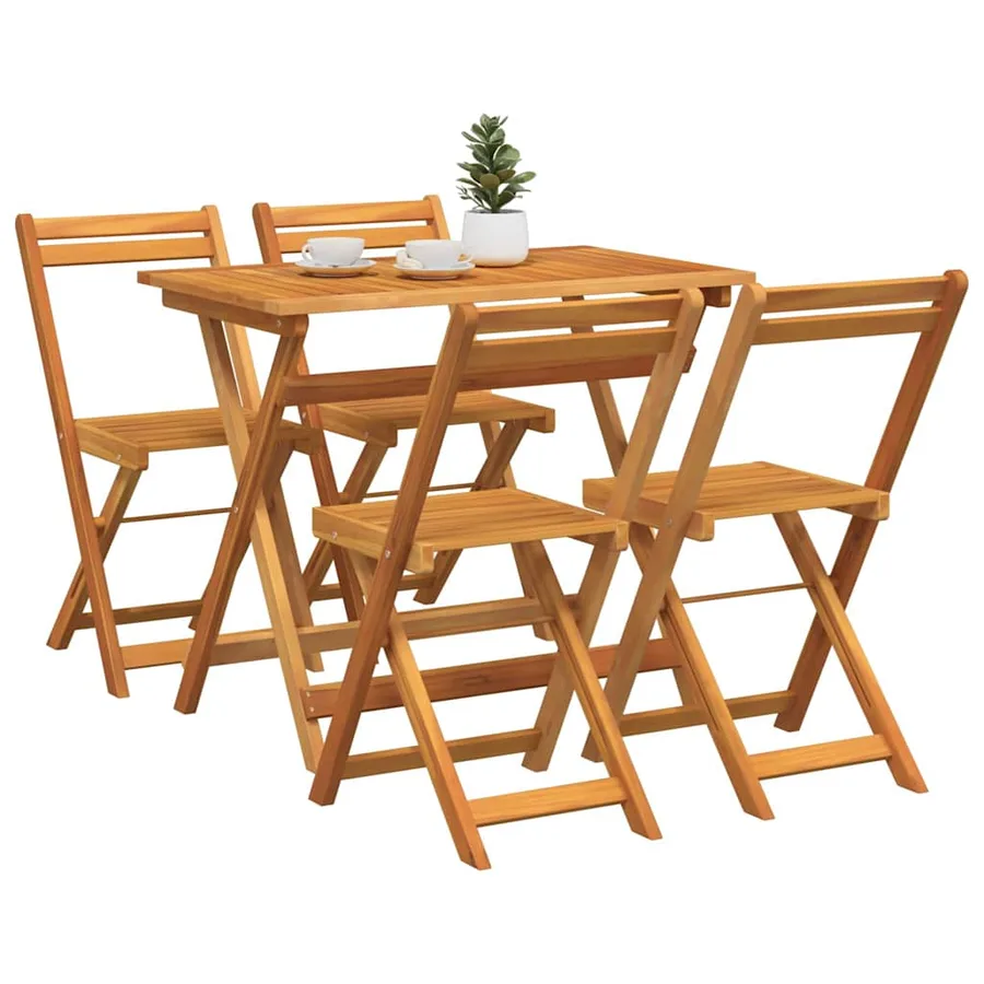 Ensemble bistrot 5 pcs Huile Naturelle Bois d'Acacia Massif - 3
