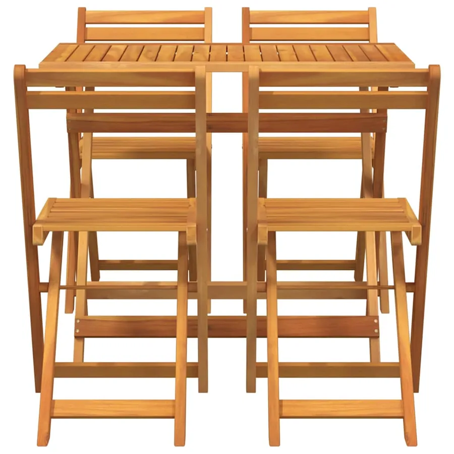 Ensemble bistrot 5 pcs Huile Naturelle Bois d'Acacia Massif - 7
