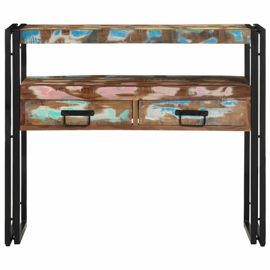Table console Multicolore 90 x 33 x 75 cm Bois Recyclé Solide - 5