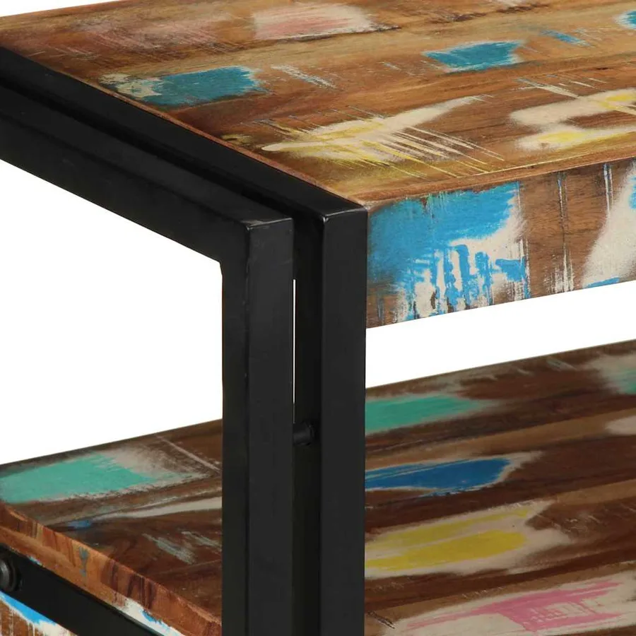 Table console Multicolore 90 x 33 x 75 cm Bois Recyclé Solide - 8