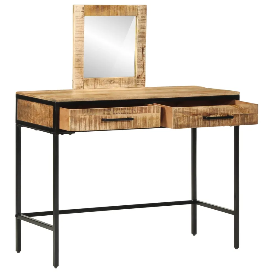 Table de Toilette avec tiroir Marron 100 x 40 x 120 cm - 2
