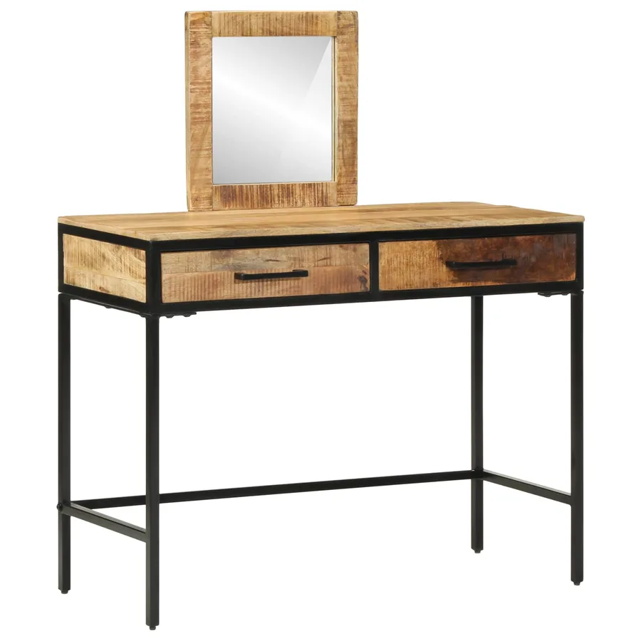 Table de Toilette avec tiroir Marron 100 x 40 x 120 cm - 3