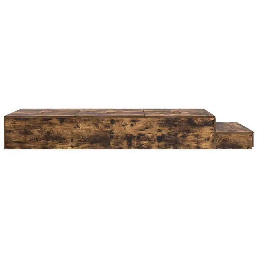 Cadre de lit avec rangement Chêne fumé 100 cm Bois d'ingénierie - 7