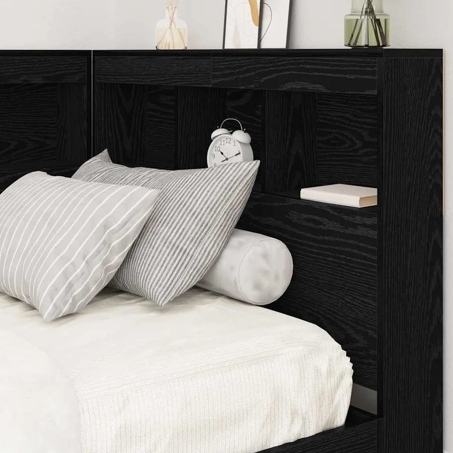 Tête de lit de rangement Chêne noir 75 cm Bois d'ingénierie - 4
