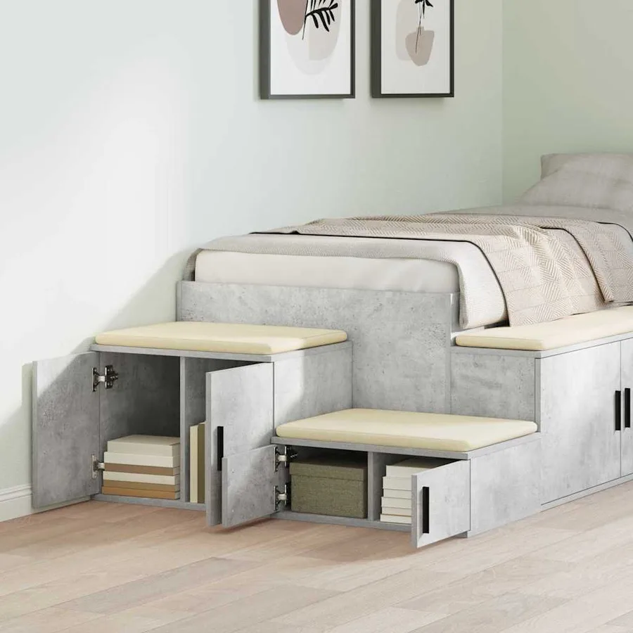 Armoire de rangement 2 pcs Gris béton 103 x 41 x 40 cm - 4