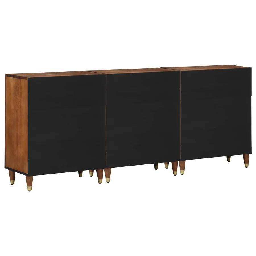 Ensemble de Meubles de Salle de Bain 3 pcs Miel Brun et or - 6
