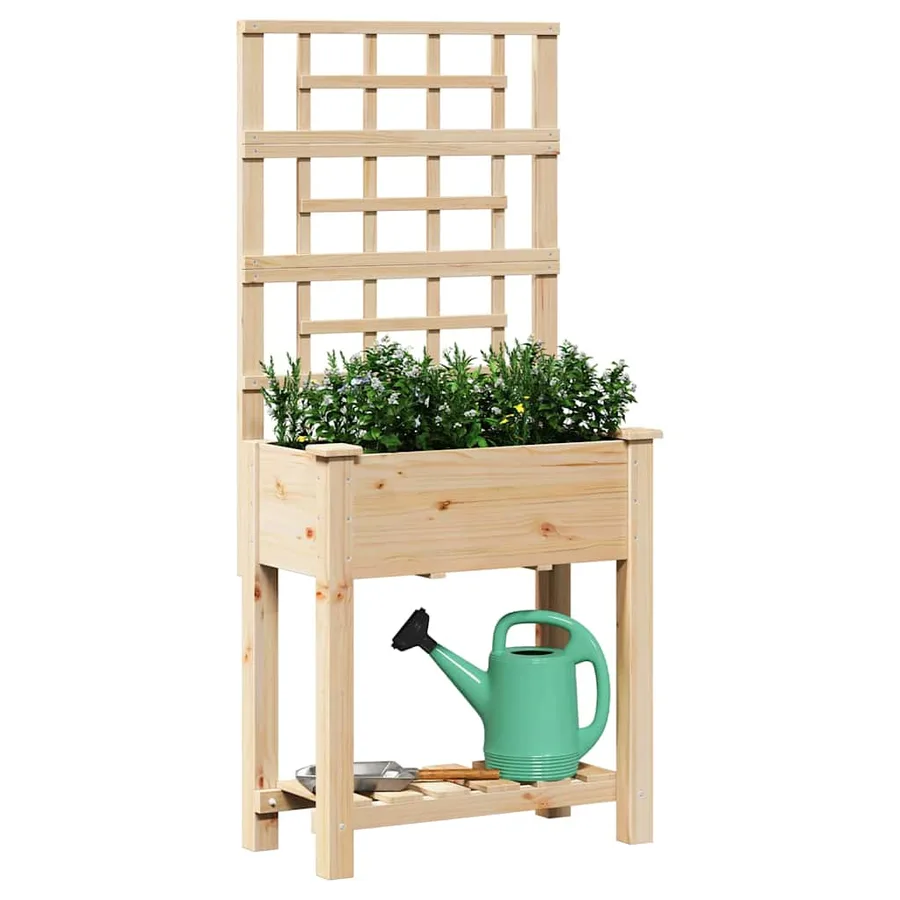 Cache-pot de jardin Beige 71 x 38 x 152 cm Bois de Sapin Massif - 3