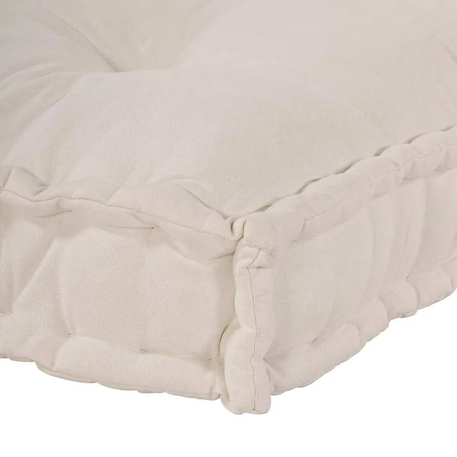 Coussin de canapé sur palette Crème 120 x 80 x 12 cm Tissu - 6