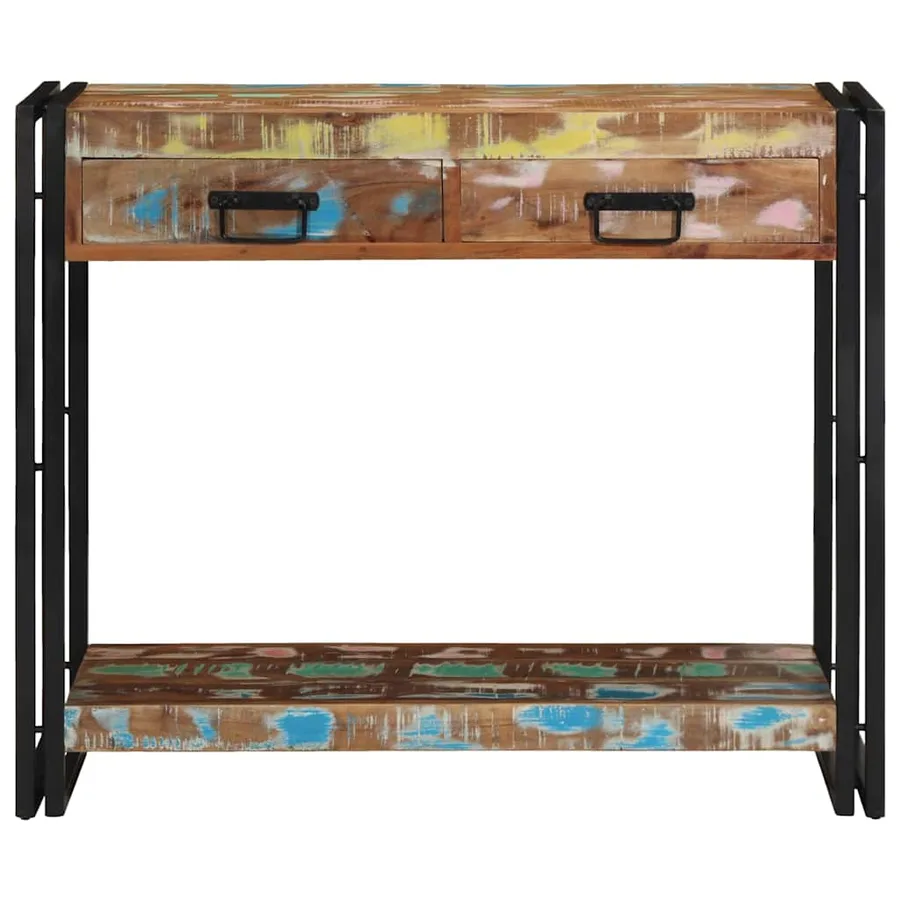 Table console Multicolore 90 x 33 x 75 cm Bois Recyclé Solide - 5