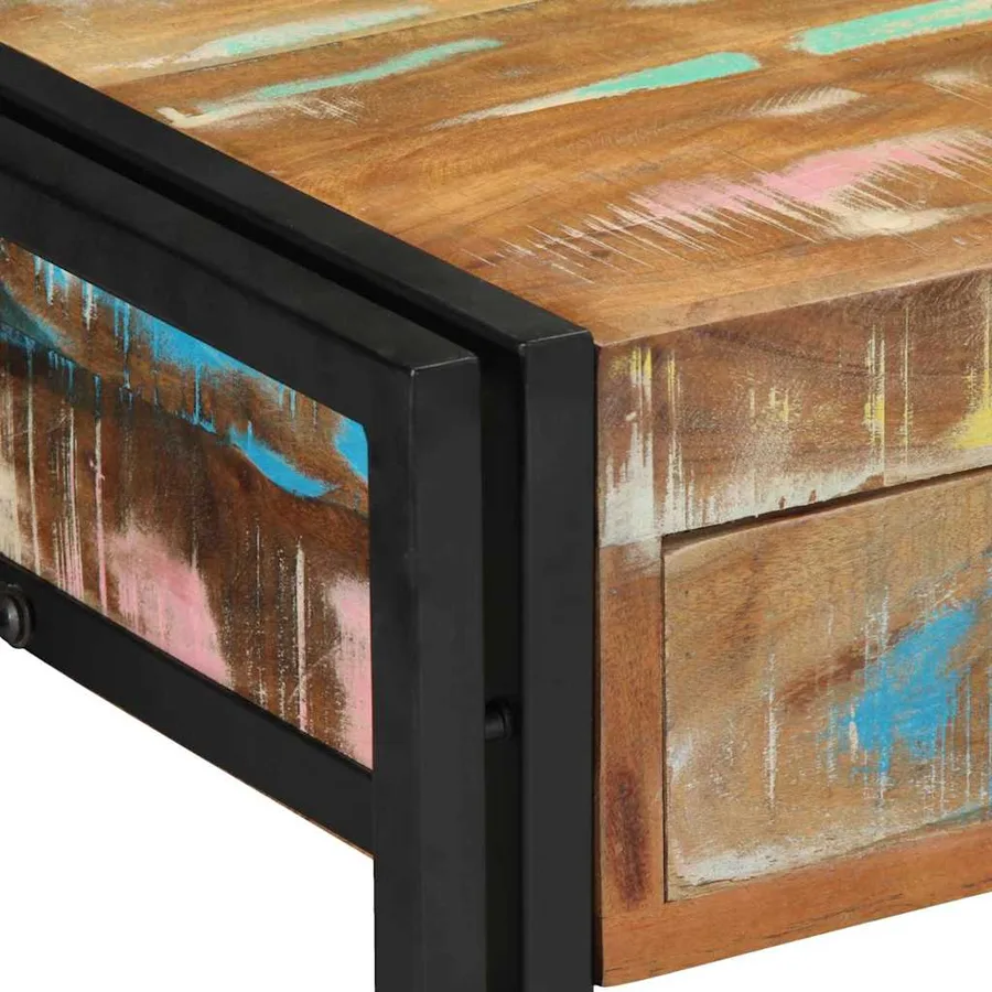 Table console Multicolore 90 x 33 x 75 cm Bois Recyclé Solide - 8