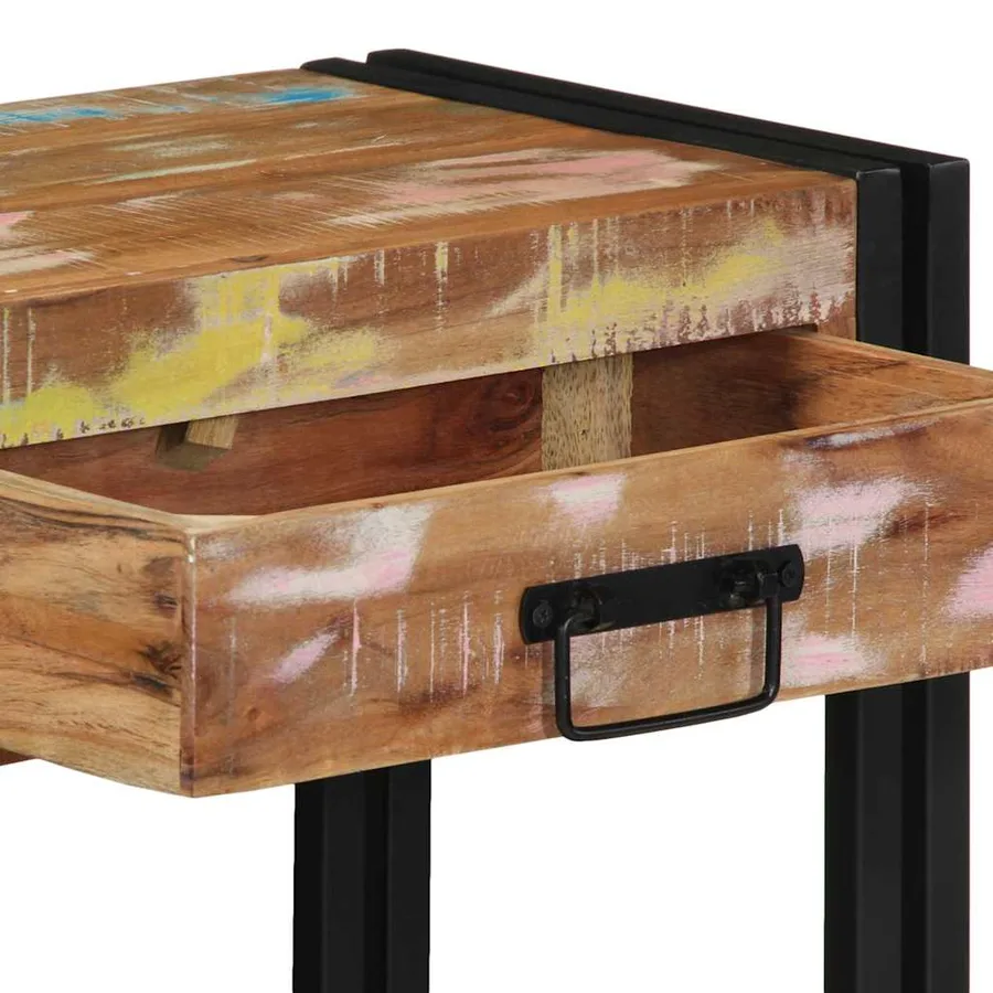 Table console Multicolore 90 x 33 x 75 cm Bois Recyclé Solide - 9