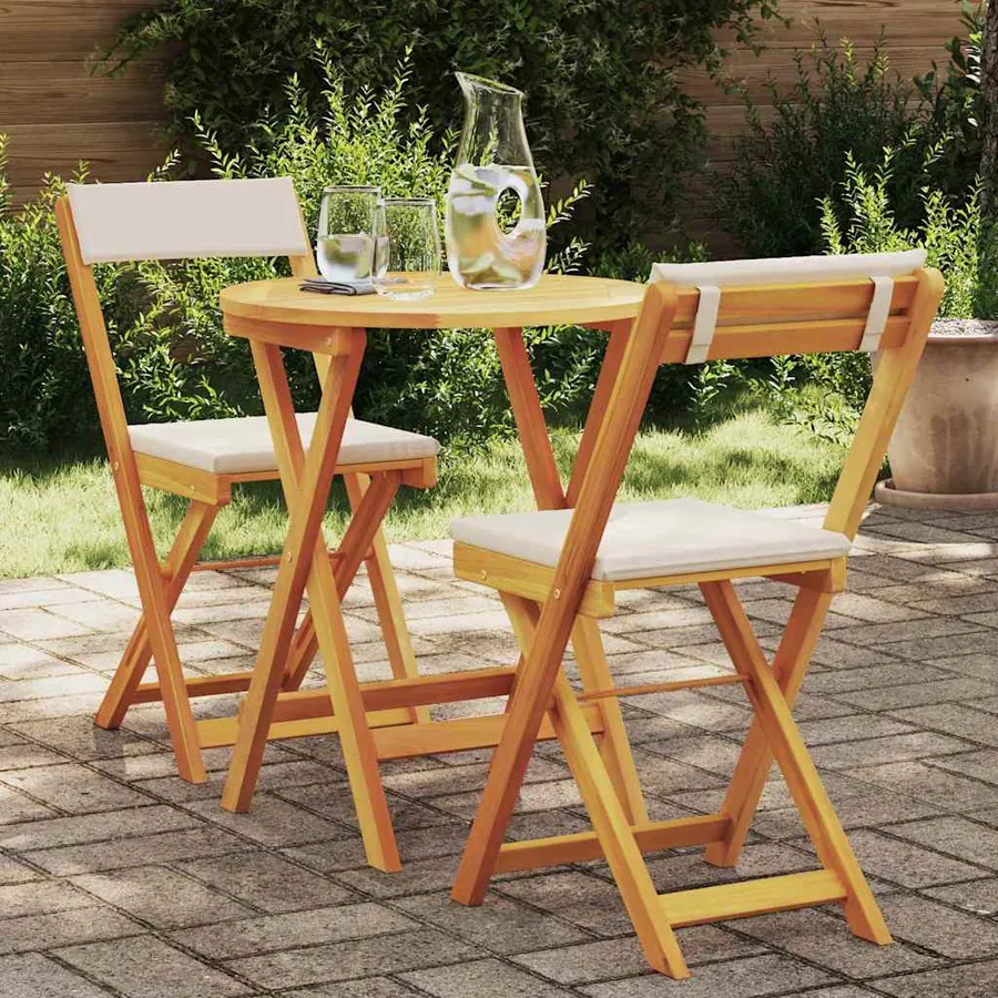 Ensemble de salle à manger pour jardin 3 pcs Huile Naturelle