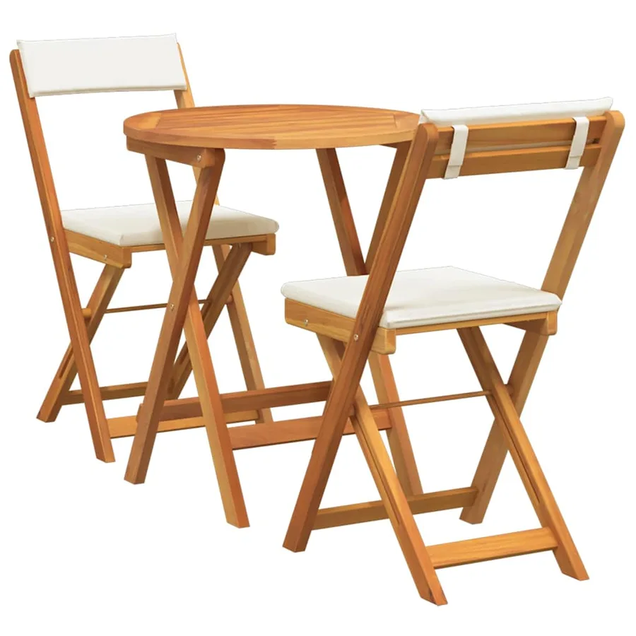 Ensemble de salle à manger pour jardin 3 pcs Huile Naturelle - 2