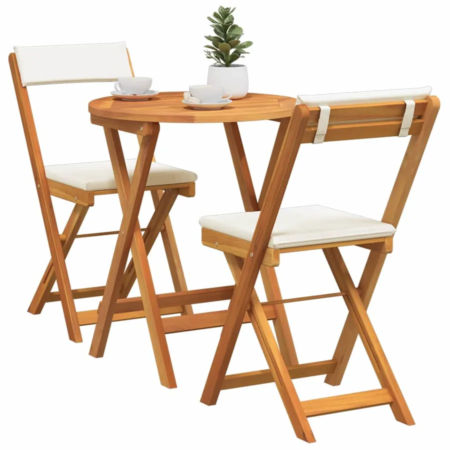 Ensemble de salle à manger pour jardin 3 pcs Huile Naturelle - 3