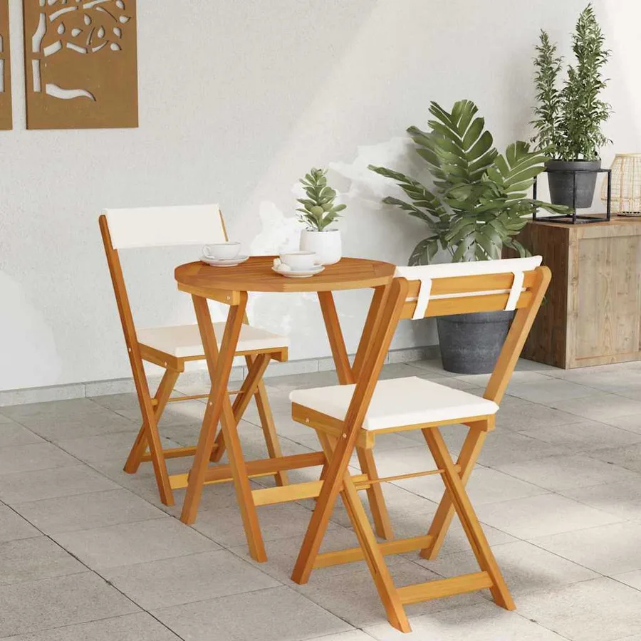 Ensemble de salle à manger pour jardin 3 pcs Huile Naturelle - 4