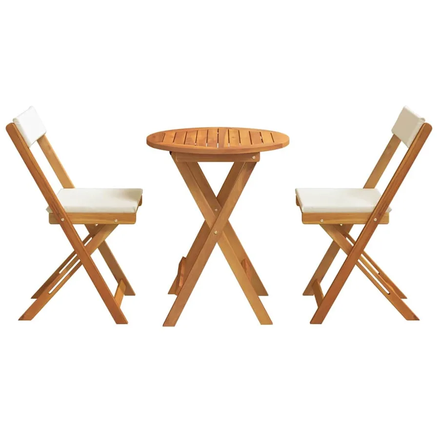 Ensemble de salle à manger pour jardin 3 pcs Huile Naturelle - 7