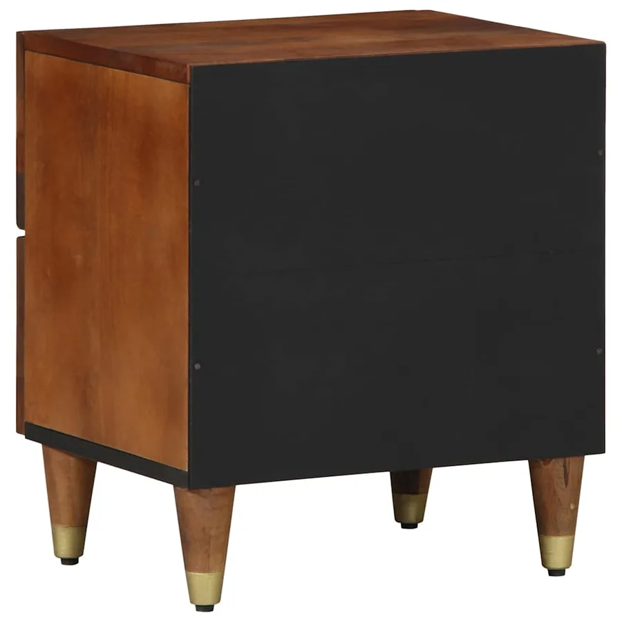 Cabinet de chevet avec tiroir 2 pcs Marron miel 40 x 33 x 46 cm - 6