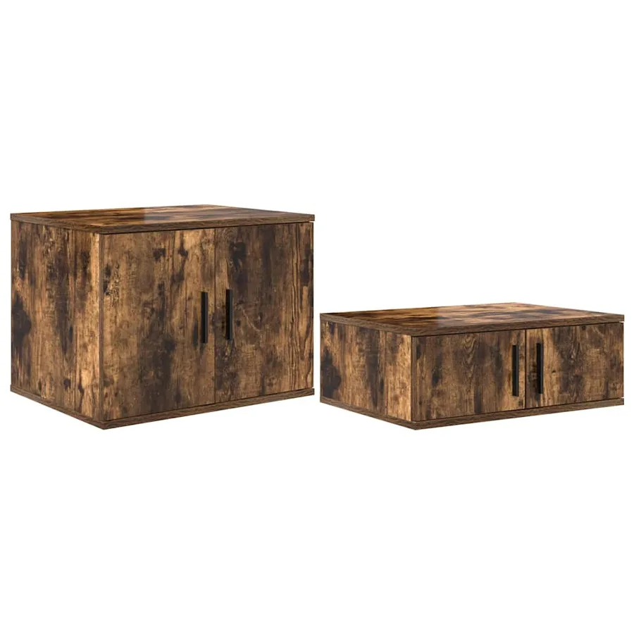 Cadre de lit avec rangement Chêne fumé 90 cm Bois d'ingénierie - 5