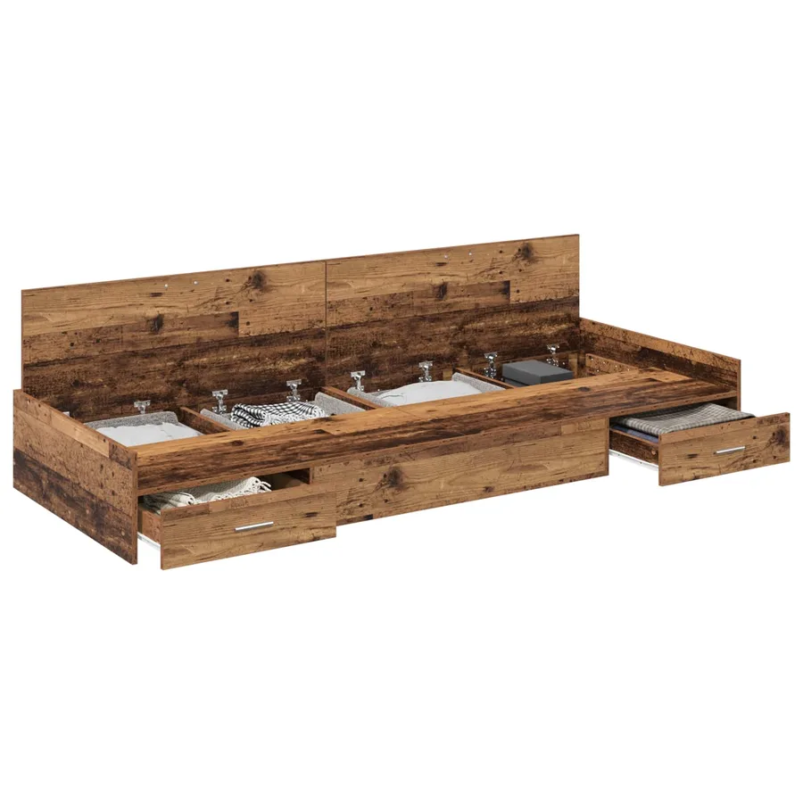 Cadre de lit Bois Ancien 80 x 200 cm Bois d'ingénierie - 2