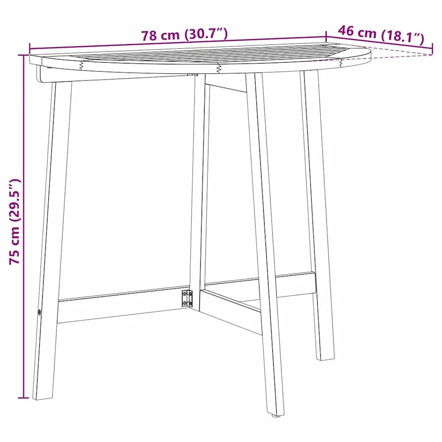 Ensemble bistrot 3 pcs Huile Naturelle Bois d'Acacia Massif - 13