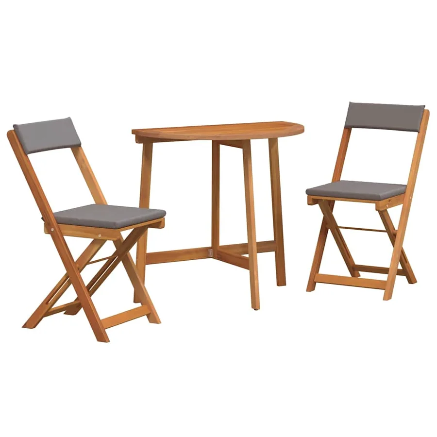 Ensemble bistrot 3 pcs Huile Naturelle Bois d'Acacia Massif - 2