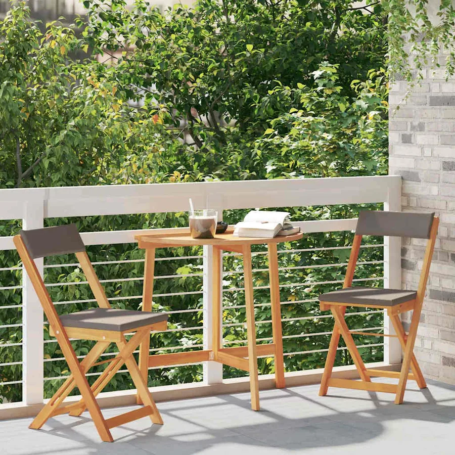 Ensemble bistrot 3 pcs Huile Naturelle Bois d'Acacia Massif - 4