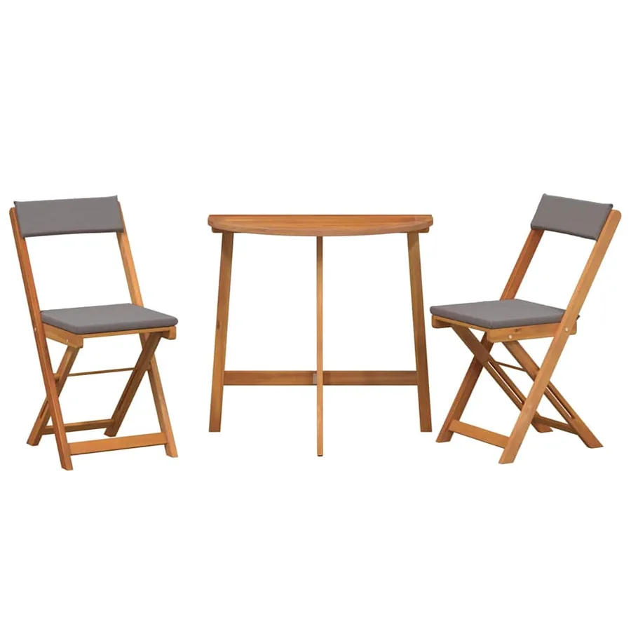 Ensemble bistrot 3 pcs Huile Naturelle Bois d'Acacia Massif - 7